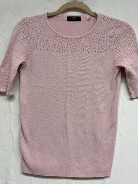 Feminine Tahari Pink Ribbed Sweater. Sz S Coquette Balletcore Spring